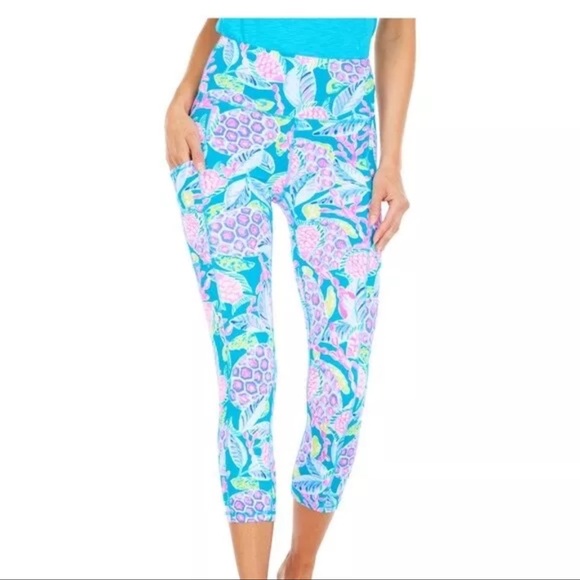 Lilly Pulitzer UPF 50+ Luxletic 21” Weekender High Rise Crop Legging Size XL - Picture 3 of 11